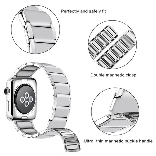 Reloj de Acero Inoxidable con Correa Magnética de Bambú - Image 7
