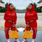Conjunto Deportivo Mujer Sudadera con Capucha y Pantalón Estampado