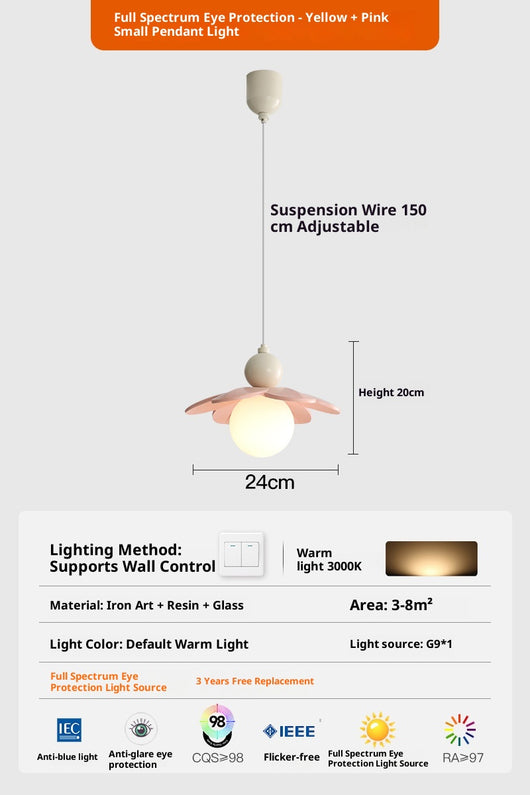 Lámpara de Techo Minimalista Crema para Mesita de Noche - Image 5