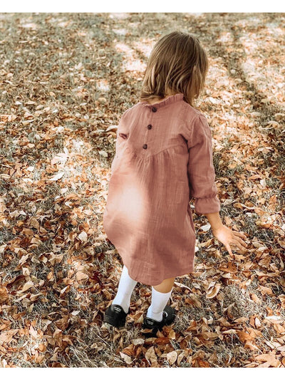 Vestido Infantil de Algodón con Encaje y Mangas Largas - Image 9