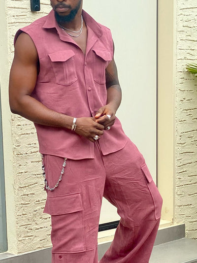 Conjunto de Camisa sin Mangas y Pantalón Cargo - Image 3