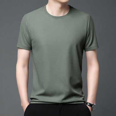 Playera Holgada de Cuello Redondo con Textura Waffle para Hombre