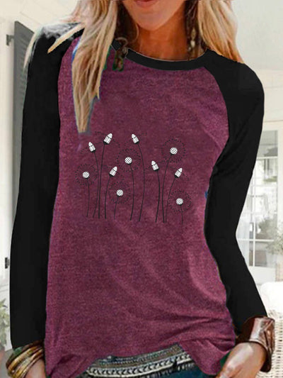 Camiseta Estampada de Cuello Redondo y Manga Larga para Mujer - Image 16