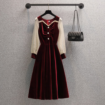 Vestido Rojo Largo Talla Grande con Detalles de Costura - Image 12
