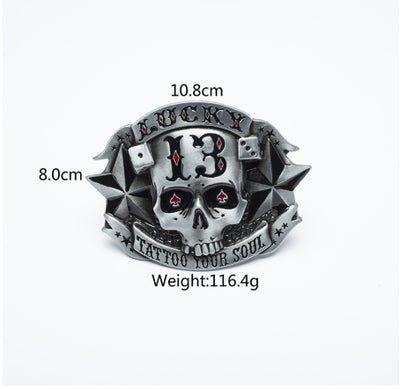 Cinturón de Cuero para Hombre con Hebilla Calavera Skateboard - Image 11