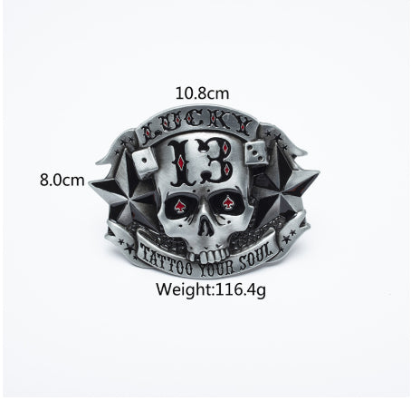 Cinturón de Cuero para Hombre con Hebilla Calavera Skateboard - Image 11