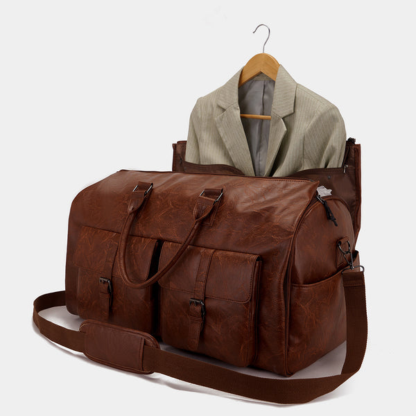 Bolsa de Viaje Portátil en Cuero PU - Organizador de Prendas Premium