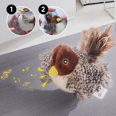 Juguete Interactivo para Gatos con Pájaro Eléctrico Chirriante y Catnip - Image 7