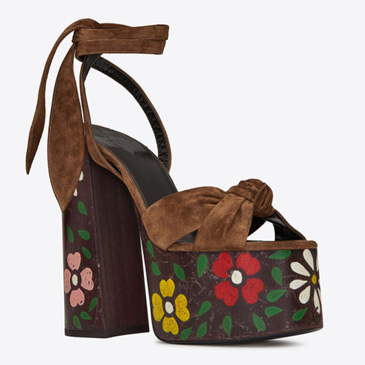 Sandalias Colorblock Talla Grande con Tacón Chunky y Moño Amor - Image 13
