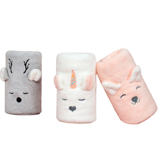 Toalla Facial Infantil de Felpa Coral con Diseños Animados - Image 9