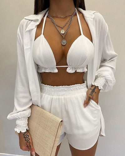 Traje de Baño de Tres Piezas Estilo Playa para Mujer - Image 7