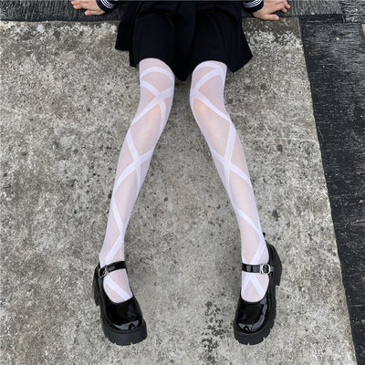 Calcetines Romper con Lazo Cruzado de Color Liso para Mujer - Image 5
