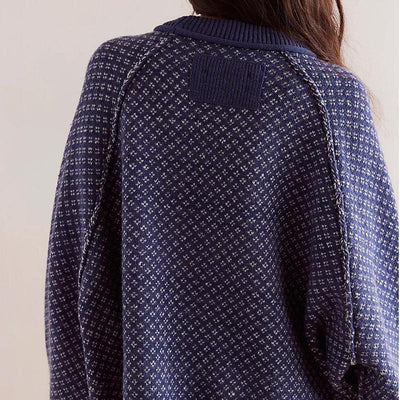 Suéter Tejido Jacquard Cuello Redondo para Otoño e Invierno - Image 4
