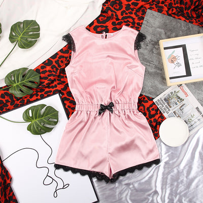 Pijama Enterizo de Satén con Escote Halter para Mujer - Image 6