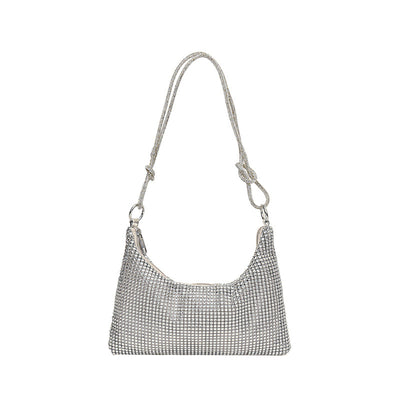 Bolso de Hombro Brillante con Strass y Detalle Anudado - Image 6