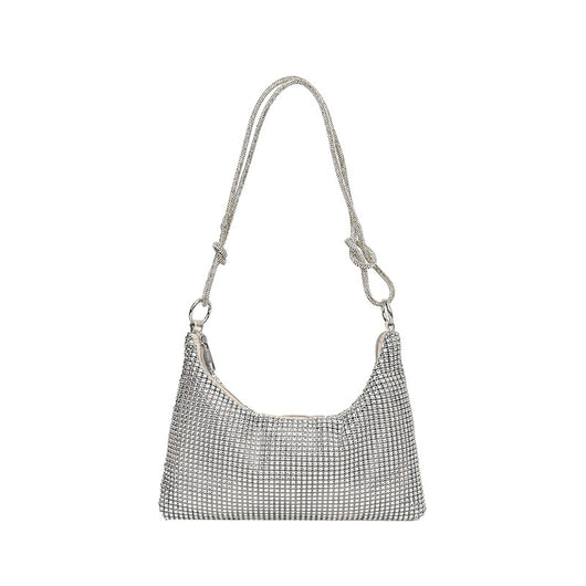Bolso de Hombro Brillante con Strass y Detalle Anudado - Image 6