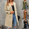Abrigo Elegante Doble Fila Ajustado para Mujer