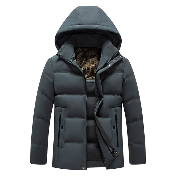 Abrigo Acolchado de Algodón para Hombre con Capucha Desmontable Forrada en Polar - Image 7