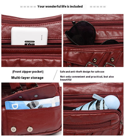 Bolso Mensajero de Cuero con Múltiples Compartimentos y Bolsillos - Image 20