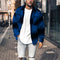 Men's Versatile Plaid Casual Blazer with Contrast Lapels