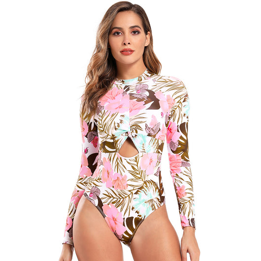 Traje de Baño Conservador Estampado de Una Pieza Talla Pequeña Largo - Image 4