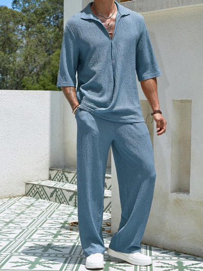 Conjunto Casual de Verano para Hombre: Playera Manga Corta y Pantalón Recto Cómodo - Image 18