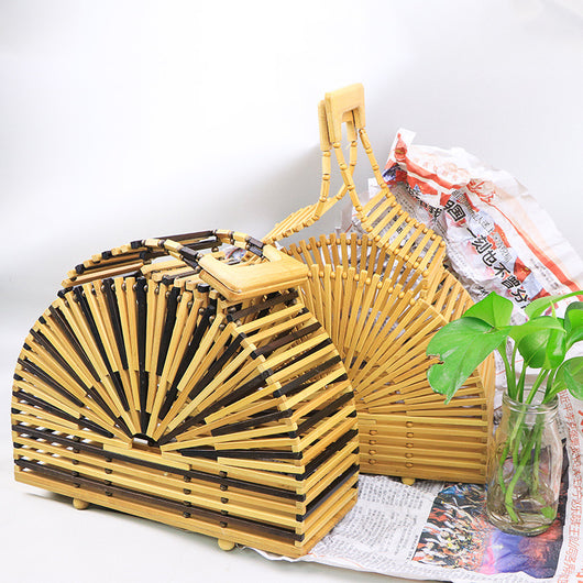 Bolsa de Playa Tejida en Bambú para Mujer - Image 10