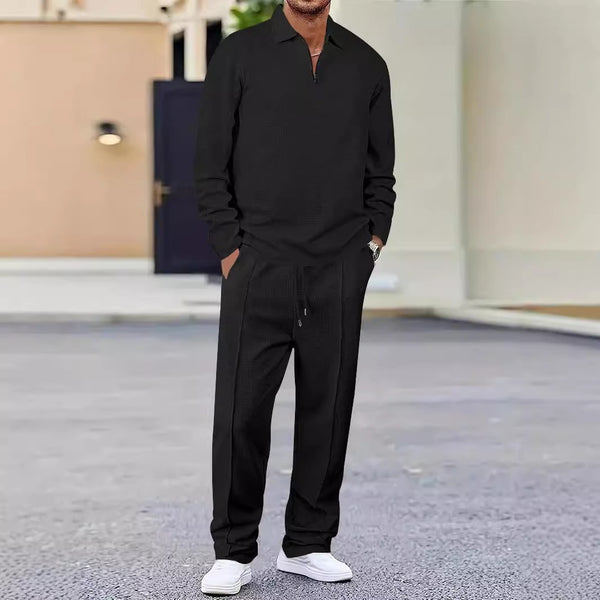Traje Casual con Cremallera y Solapa - Pantalón Largo de Manga Larga