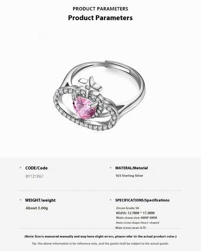 Anillo de Plata 925 Corazón Fresa con Alas y Resina para Mujer - Image 11