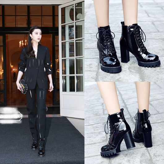 Botines para Mujer Tacón Grueso Primavera Otoño - Image 10