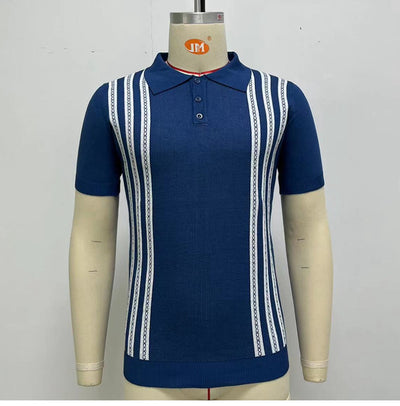 Polo Casual Manga Corta a Rayas para Hombre - Image 2