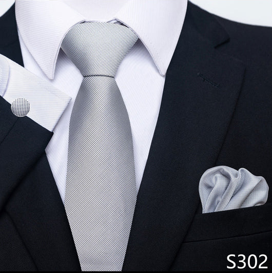 Conjunto Completo de Accesorios Ejecutivos: Corbata, Pañuelo y Gemelos Formales - Image 45