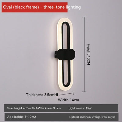 Lámpara LED Ovalada de Acrílico para Pared - Iluminación Moderna de Dormitorio - Image 5