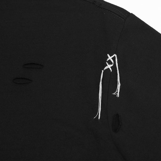 Playera Distressed de Manga Corta para Hombre - Estilo Personalidad - Image 3
