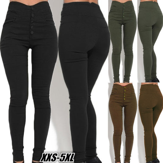 Pantalones Stretch Realce Sexy para Mujer con Botones Explosivos - Image 9