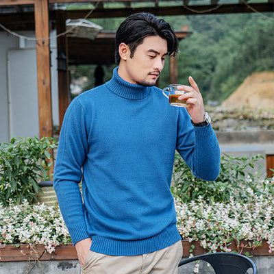 Suéter de Cuello Alto en Cachemira para Hombre - Otoño Invierno - Image 8