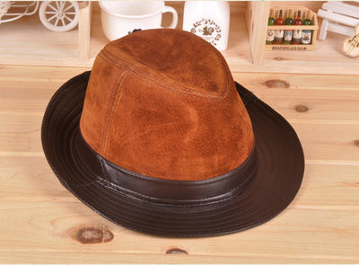 Sombrero de Ala Ancha en Cuero y Piel de Oveja - Image 5