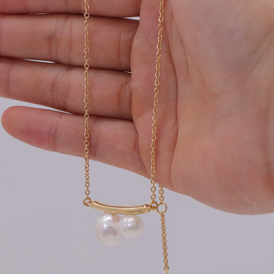 Conjunto de Joyería con Perla de Agua Dulce y Baño de Oro sobre Cobre - Image 4