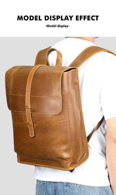 Mochila de Cuero para Viajes de Gran Capacidad con Compartimento Laptop - Image 17