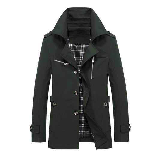 Chaqueta de Trabajo Casual Solido con Solapa para Hombre - Image 10