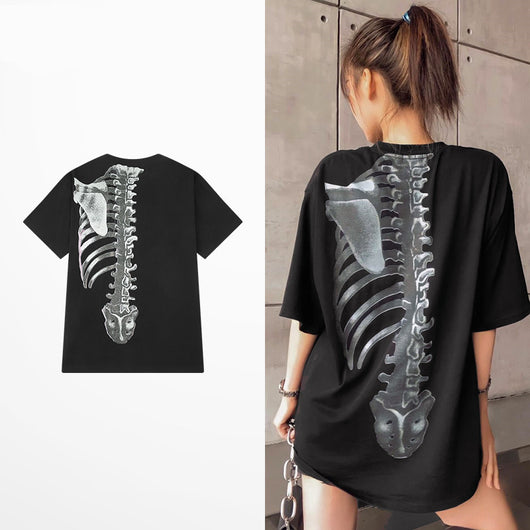 Camiseta Calavera Estilo Urbano Europeo y Americano - Image 10