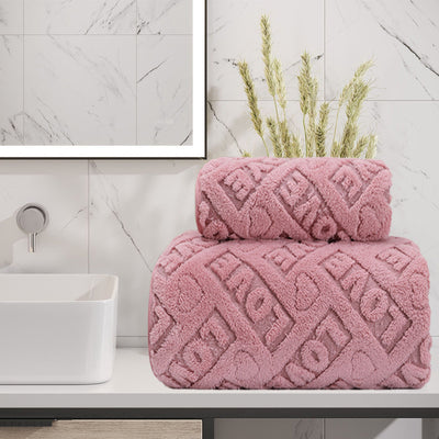 Juego de Toallas de Baño Jacquard Coral Fleece - Súper Absorbentes y Ultra Suaves - Image 6