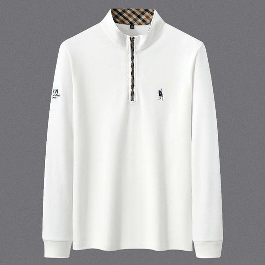 Camisa Base de Algodón con Cierre Medio para Hombre Adulto y Mayor
