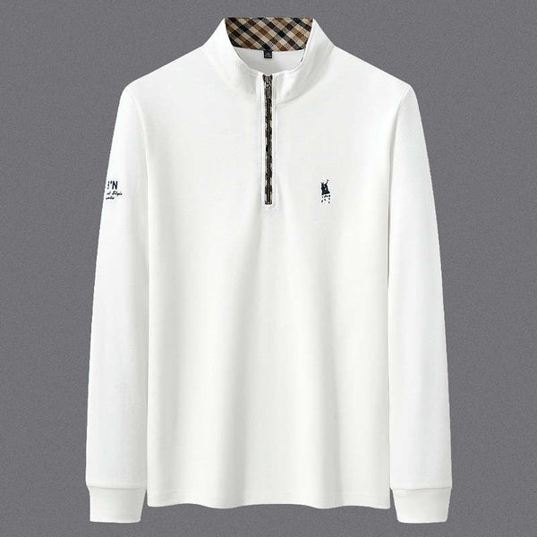 Camisa Base de Algodón con Cierre Medio para Hombre Adulto y Mayor