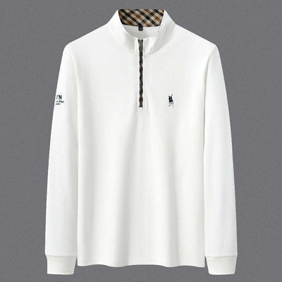 Camisa Base de Algodón con Cierre Medio para Hombre Adulto y Mayor