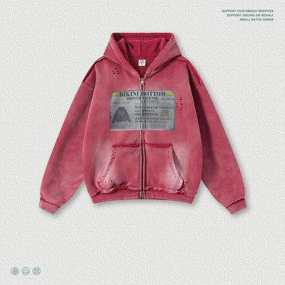 Sudadera Estilo Cardigan con Cierre y Diseño Roto - Image 4