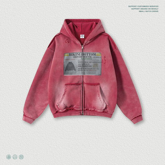 Sudadera Estilo Cardigan con Cierre y Diseño Roto - Image 4