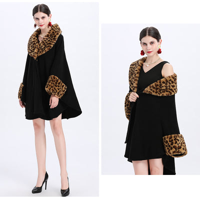 Capa Suelta Elegante con Cuello de Piel de Zorro para Mujer Talla Grande - Image 16