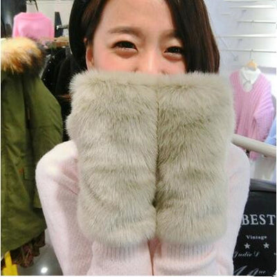 Guantes sin dedos de piel sintética para mujer - Otoño e Invierno - Image 2