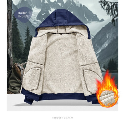 Abrigo de Invierno para Hombre con Lana de Cordero Engrosada - Image 14